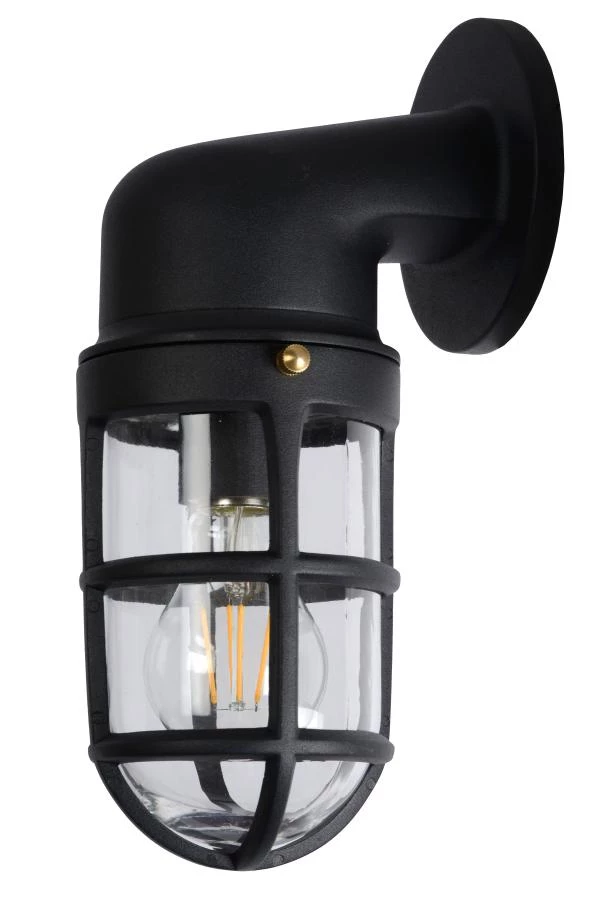 Lucide DUDLEY - Wall light Outdoor - 1xE27 - IP44 - Black - off